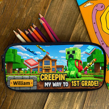 Load image into Gallery viewer, Creepin' My Way to 1st Grade Pencil Case - Personalized Gifts for Kids Pencil Case PopCulturePrints