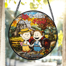 Load image into Gallery viewer, Unique Personalized Valentine's Day Gifts for Farmer Couples | Stained Glass Ornament Ornament PopCulturePrints