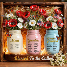 Load image into Gallery viewer, "Blessed To Be Called" - Personalized Mason Jar Acrylic Plaque - Perfect Gift for Mom, Grandma, and Great Grandma Shaped Plaques PopCulturePrints