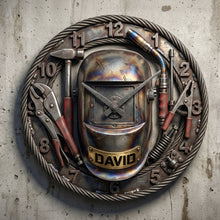 Load image into Gallery viewer, Time to Weld: Custom Welder Wall Clock - Perfect Gift for Welders and Tool Lovers Hanging Wall Clock PopCulturePrints
