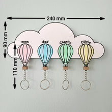 Load image into Gallery viewer, Personalized Hot Air Balloon Family Key Holder Key Holder PopCulturePrints