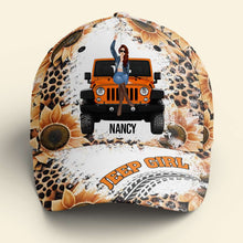 Load image into Gallery viewer, Personalized Jeep Girl Cap with Sunflower and Custom Name Caps PopCulturePrints