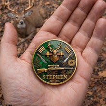 Load image into Gallery viewer, "Celebrate Your Wilderness Spirit!" - Personalized Deer Hunting Metal Coin - Unique Gift for Hunters, Anniversaries, and Outdoor Enthusiasts Coin PopCulturePrints