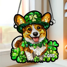Load image into Gallery viewer, Personalized Corgi Acrylic Suncatcher for Dog Lovers - Patrick's Day Gift Ornament PopCulturePrints