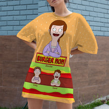 Load image into Gallery viewer, "Celebrate Your Special Mom!" - Personalized Burger Mom Raglan Dress - A Unique Gift for Moms, Grandmas, and More AOP Products PopCulturePrints