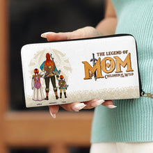 Load image into Gallery viewer, "The Legend Of Mom - A Heroic Journey Awaits" - Personalized Twill Faux Leather Wallet - Unique Gift for Mom, Grandma, or Sisters Leather Wallet PopCulturePrints