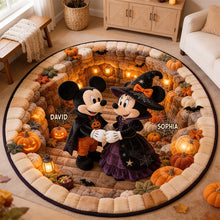 Load image into Gallery viewer, Spooky Little Mouse Round Mat - Personalized Halloween Gift for Couples