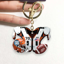 Load image into Gallery viewer, Custom Football Lover Keychain with Jersey and Helmet Design Keychains PopCulturePrints