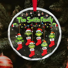Load image into Gallery viewer, Personalized Grinch Family Christmas Ornament Ornament PopCulturePrints