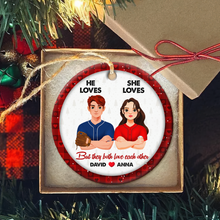 Load image into Gallery viewer, Custom Baseball Lovers Ornament | Personalized Couple Gift | Valentine's Day Gifts Ornament PopCulturePrints