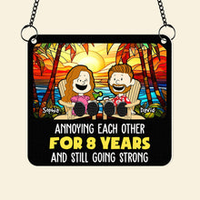 Load image into Gallery viewer, Custom Couple Suncatcher - Meaningful Beach Gift for 8 Year Anniversary | Valentine's Day Gifts Ornament PopCulturePrints
