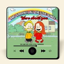 Load image into Gallery viewer, Custom Couple Music Fridge Magnet – Personalized Love Songs Gift Fridge Magnet PopCulturePrints