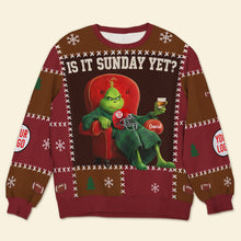 Load image into Gallery viewer, “Is It Sunday Yet?” Grinch Ugly Sweater - Personalized Gifts for Sports Fans AOP Products PopCulturePrints
