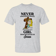 Load image into Gallery viewer, Personalized Christian Sweatshirt - Never Underestimate the Power of a Woman Who Believes in Jesus Shirts PopCulturePrints
