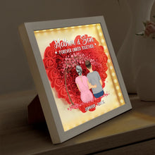 Load image into Gallery viewer, Mother & Daughter Forever Linked Together - Personalized LED Light Flower Shadow Box LED Light Flower Shadow Box PopCulturePrints