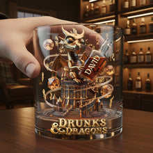 Load image into Gallery viewer, “Unleash Your Inner Hero!” - Personalized Legendary Sip Round Glass - Perfect Gift for Drinking Lovers & D&D Fans Glass PopCulturePrints