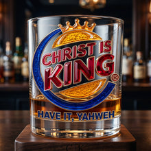 Load image into Gallery viewer, Crowned In Faith Round Glass - Personalized Christian Gift for Believers Glass PopCulturePrints