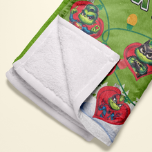 Load image into Gallery viewer, Personalized Superhero Heart Blanket for Grandma Blanket PopCulturePrints