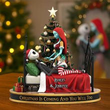Load image into Gallery viewer, “Christmas Is Coming And You Will Too” - Playful Spooky Couple Plaque - Personalized Gift for Couples Shaped Plaques PopCulturePrints