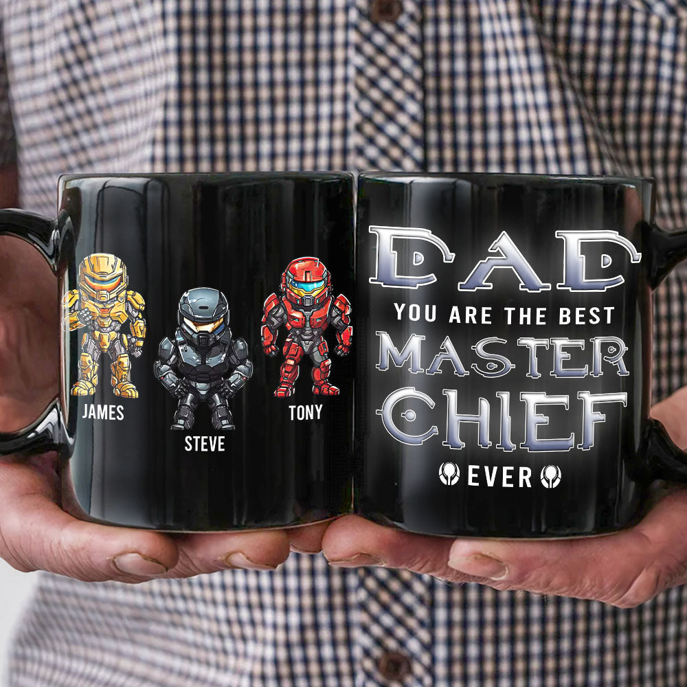 Personalized Best Dad Gaming Coffee Mug - Master Chief Design Coffee Mug PopCulturePrints