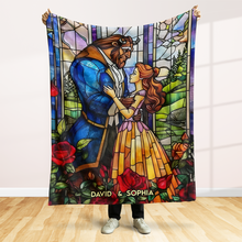 Load image into Gallery viewer, Personalized Beauty & Beast Couple Blanket Blanket PopCulturePrints