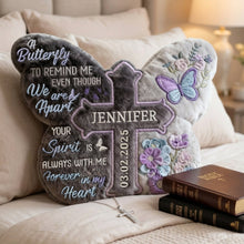 Load image into Gallery viewer, A Butterfly to Remind Me - Heaven Butterfly Shaped Pillow, Personalized Keepsake for Remembering Loved Ones Pillow PopCulturePrints