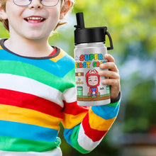 Load image into Gallery viewer, Personalized Super First Grade Water Bottle Tumbler Cup PopCulturePrints