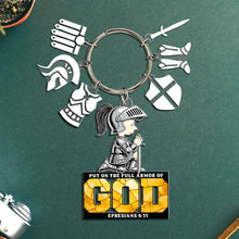 Load image into Gallery viewer, Personalized Christian Keychain with Charms - Full Armor of God Keychains PopCulturePrints