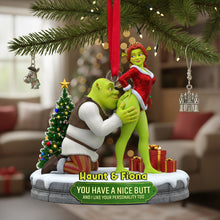 Load image into Gallery viewer, Cheeky Kisses Couple Acrylic Ornament - Personalized Gift for Fun-Loving Couples Ornament PopCulturePrints