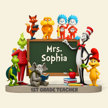 Load image into Gallery viewer, "The Influence of a Great Teacher Lasts a Lifetime" - Personalized Teacher Acrylic Plaque - Custom Gift for Educators, Students, and Parents Shaped Plaques PopCulturePrints