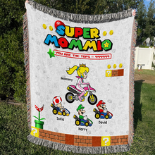 Load image into Gallery viewer, “You Are The Tops!” - Personalized Woven Blanket for Super Moms - Custom Gift for Mom, Grandma & More Blanket PopCulturePrints