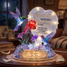 Load image into Gallery viewer, Forever in My Heart - Personalized Hummingbird Couple Light Box