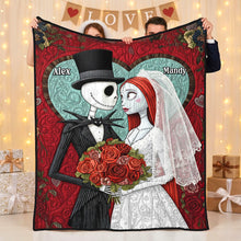 Load image into Gallery viewer, Love's Embrace: Personalized Couple Wedding Blanket - Unique Gift for Newlyweds Blanket PopCulturePrints