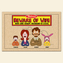 Load image into Gallery viewer, Welcome Home! 'Beware of Wife' Doormat - Personalized Gift for Family & Friends Doormat PopCulturePrints