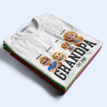 Load image into Gallery viewer, “Proud Papa: Personalized Fun with Kids’ Names” - Custom T-Shirt for Grandpa T-shirt PopCulturePrints