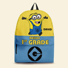 Load image into Gallery viewer, Personalized Minion-Themed Kids' Backpack - First Grade Adventure Backpack PopCulturePrints