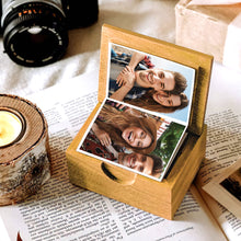 Load image into Gallery viewer, Personalized Wooden Photo Box for Couples - The Adventure Begins Wooden Photo Box PopCulturePrints