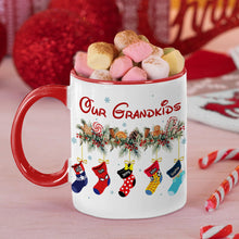 Load image into Gallery viewer, Personalized Grandkids Christmas Mug Coffee Mug PopCulturePrints