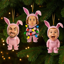 Load image into Gallery viewer, "Bring Joy to Your Loved Ones!" - Cute Rabbit Ornament - Custom Photo Gift for Family and Friends Ornament PopCulturePrints