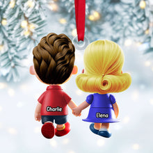 Load image into Gallery viewer, Custom Couple Christmas Ornament | Personalized Holiday Gift | Valentine's Day Gifts Ornament PopCulturePrints
