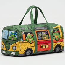 Load image into Gallery viewer, “Adventure Awaits!” - Personalized Camping Lover Duffle Bag - Custom Gift for Nature Enthusiasts & Outdoor Lovers Quilted Duffle Bag PopCulturePrints