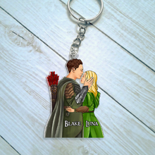 Load image into Gallery viewer, Personalized Hugging Couple Keychain - Customizable Couple Gift Keychains PopCulturePrints
