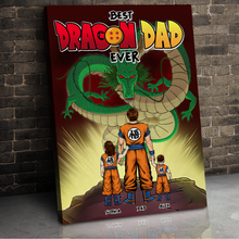 Load image into Gallery viewer, Best Dragon Dad Ever Personalized Canvas Print Poster & Canvas PopCulturePrints