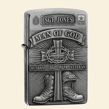 Load image into Gallery viewer, Man Of God Lighter - Personalized Gift for Veterans, Dads, and Husbands Lighter PopCulturePrints