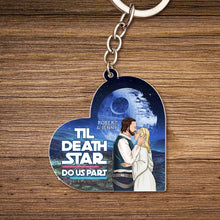 Load image into Gallery viewer, Personalized Couples Keychain - 'Til Death Star Do Us Part Keychains PopCulturePrints