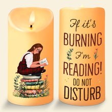 Load image into Gallery viewer, Personalized LED Candle for Book Lovers - 'If it's Burning, I'm Reading!' Led Candle PopCulturePrints