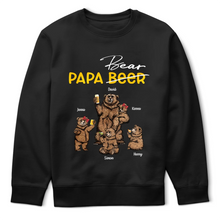 Load image into Gallery viewer, Papa Beer Papa Bear - Personalized T-Shirt for Dads T-shirt PopCulturePrints