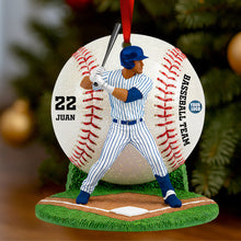 Load image into Gallery viewer, “Swing Into Christmas, Make Memories!” – Personalized Baseball Ornament Gift for True Fans Ornament PopCulturePrints