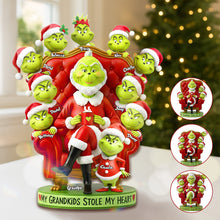 Load image into Gallery viewer, My Grandkid Stole My Heart - Personalized Grandparent Christmas Plaque Shaped Plaques PopCulturePrints