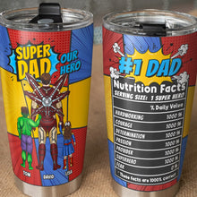 Load image into Gallery viewer, Super Dad Personalized Tumbler - Hero Edition Tumbler Cup PopCulturePrints